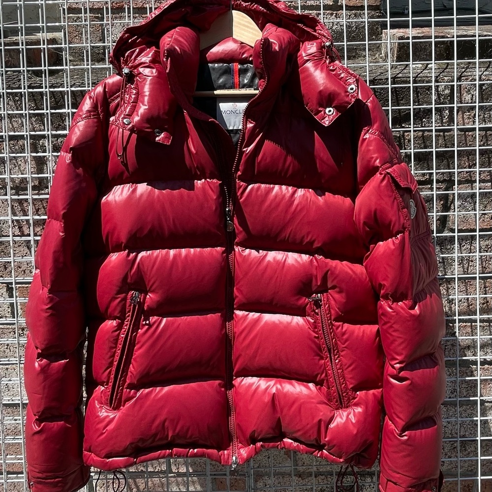 Moncler Glossy Cherry Puffer Coat